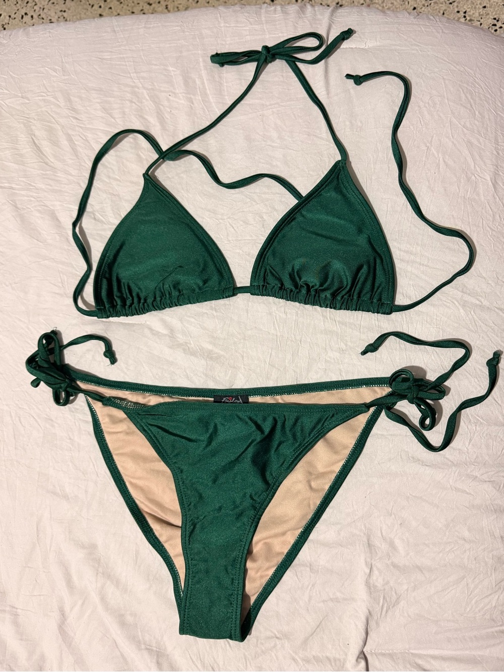 Green Triangle Tie-Side Bikini Set - Made in the USA XL